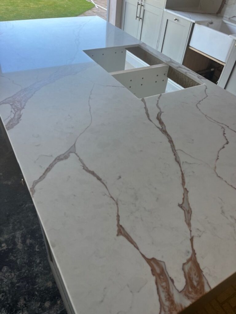 Calacatta Oro Island installed in Wirral Prenton